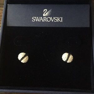 Swarovski crystal ball stud earrings.